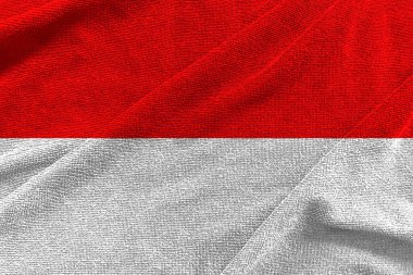 Endonezya bayrak dalgası arka planı, Endonezya Sembolleri, 3 boyutlu illüstrasyon 