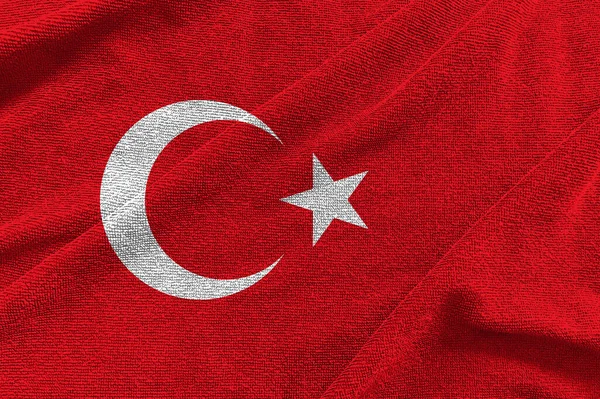 土耳其国旗波浪背景 土耳其符号 3D插图 — 图库照片