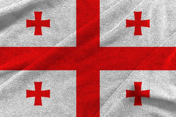 Georgia Zászló Hullám Háttér Szimbólumok Grúzia Illusztráció — Stock Fotó