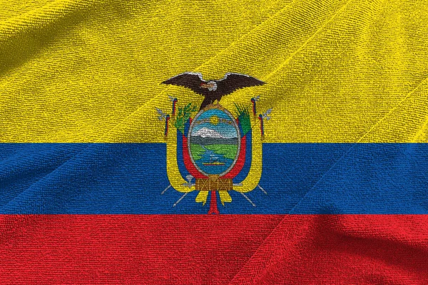 Ecuador Zászló Hullám Háttér Szimbólumok Ecuador Illusztráció — Stock Fotó