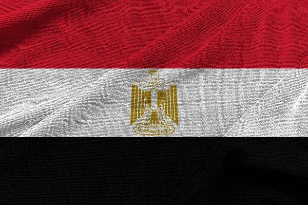 Egito Bandeira Onda Fundo Símbolos Egito Ilustração — Fotografia de Stock