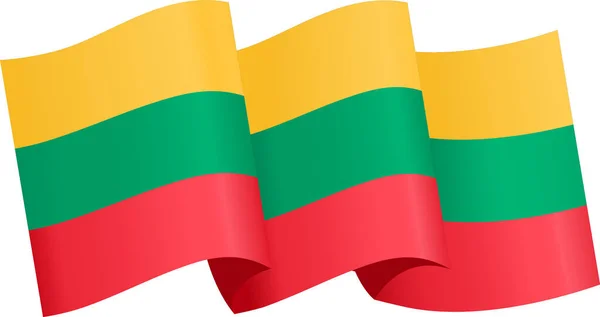 Lithuania Flag Wave Isolated Png Transparent Background Symbol Lithuania Vector — Vector de stock