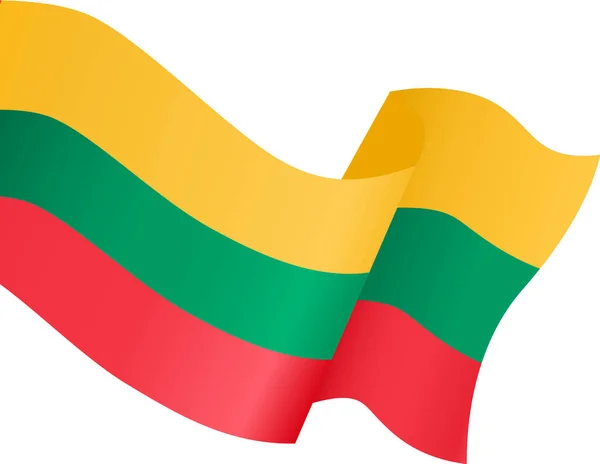 Lithuania Flag Wave Isolated Png Transparent Background Symbol Lithuania Vector — Stock Vector