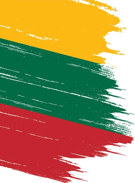 Lithuania Flag Brush Paint Textured Isolated Png Transparent Background Symbol — Vector de stock