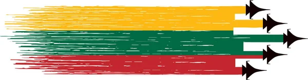 Flaga Litwy Wojskowymi Myśliwcami Odizolowanymi Png Lub Przezroczyste Symbole Litwy — Wektor stockowy