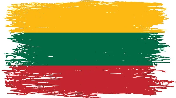 带有笔刷的立陶宛国旗在Png或透明背景上孤立的纹理 立陶宛符号 矢量插图 — 图库矢量图片