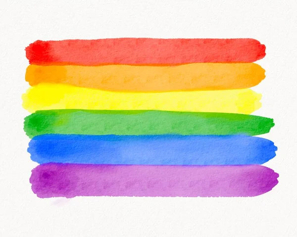 Orgullo Lgbt Mes Acuarela Textura Concepto Arco Iris Cepillo Estilo — Foto de Stock