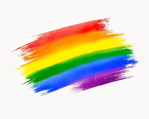 Lgbt Pride Month Watercolor Texture Concept Rainbow Brush Style Isolate — стокове фото