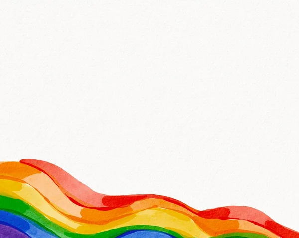 Lgbt Pride Monat Aquarell Textur Konzept Regenbogenfahne Pinsel Stil Isolieren — Stockfoto