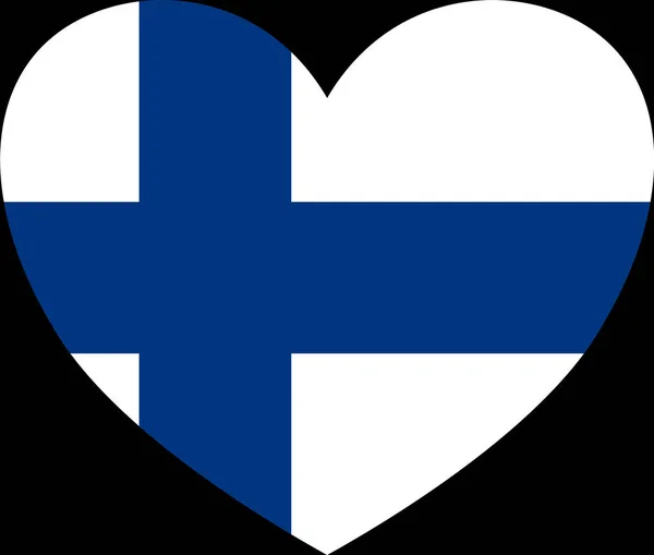 Bandera Finlandia Forma Corazón Aislada Sobre Fondo Png Transparente Símbolos — Vector de stock