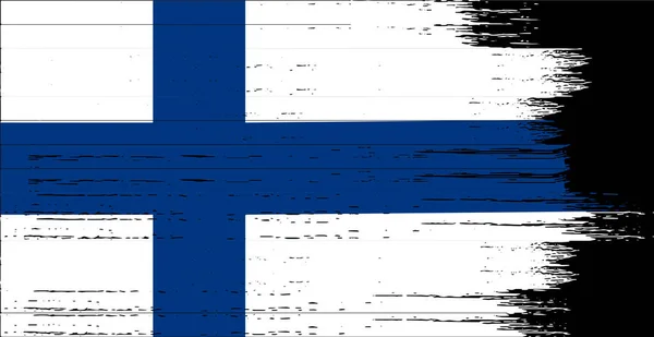 Bandera Finlandia Con Pintura Pincel Texturizada Aislada Sobre Fondo Png — Vector de stock
