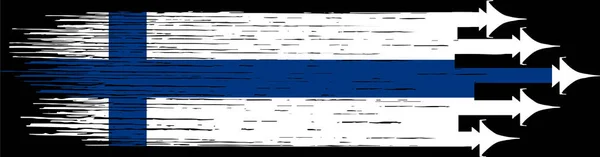 Finland Flag Military Fighter Jets Isolated Png Transparent Symbols Finland — 스톡 벡터