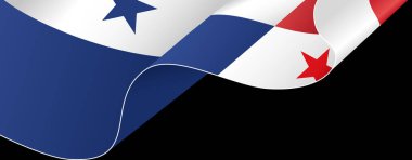Panama bayrak dalgası png veya şeffaf arkaplanda izole edildi, Panama Sembolü. vektör illüstrasyonu