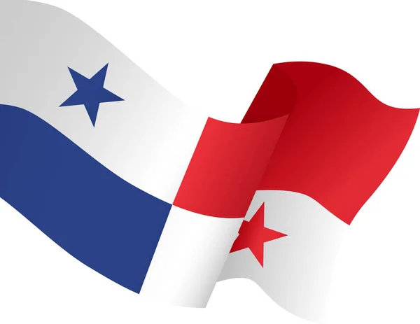Panama Flag Wave Isolated Png Transparent Background Symbol Panama Vector — 스톡 벡터