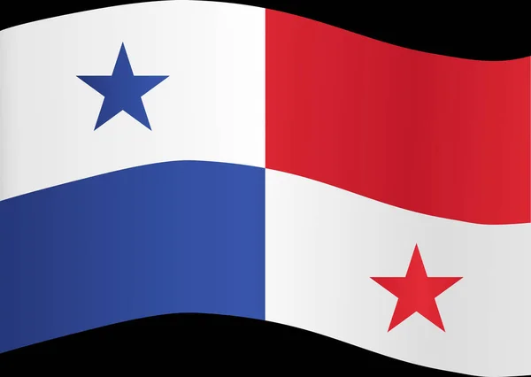 Panama Flag Wave Isolated Png Transparent Background Symbol Panama Vector — Vector de stock