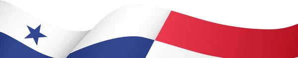 Panama Flag Wave Isolated Png Transparent Background Symbol Panama Vector — Stok Vektör
