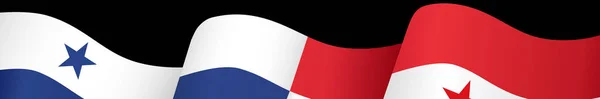 Panama Flag Wave Isolated Png Transparent Background Symbol Panama Vector — Stock vektor