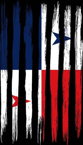 Bandera Panamá Con Pintura Pincel Texturizada Aislada Sobre Fondo Png — Archivo Imágenes Vectoriales