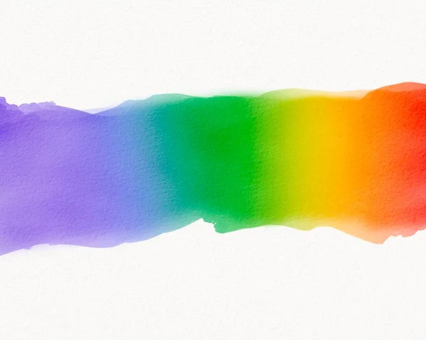 Lgbt Pride Month Watercolor Texture Concept Rainbow Flag Brush Style — стокове фото