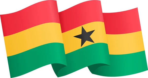 Onda Bandera Ghana Aislada Sobre Fondo Png Transparente Símbolo Ghana — Archivo Imágenes Vectoriales