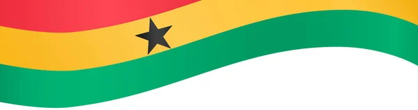 Onda Bandera Ghana Aislada Sobre Fondo Png Transparente Símbolo Ghana — Archivo Imágenes Vectoriales