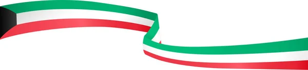 Kuwait Onda Bandera Aislada Png Fondo Transparente Símbolo Kuwait Ilustración — Vector de stock