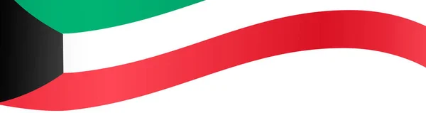 Koweït Vague Drapeau Isolé Sur Png Fond Transparent Symbole Koweït — Image vectorielle