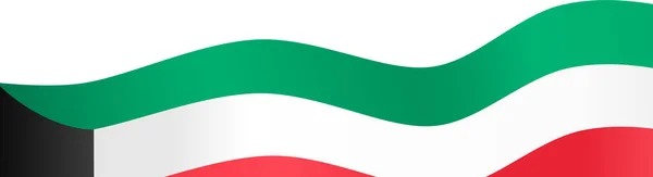 Kuwait Onda Bandera Aislada Png Fondo Transparente Símbolo Kuwait Ilustración — Vector de stock