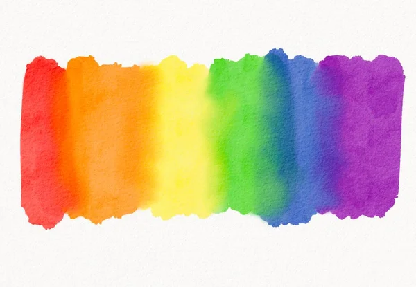 Rainbow Flag Watercolor Background Lgbt Orgulho Mês Textura Conceito — Fotografia de Stock