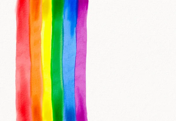 Tęczowa Flaga Akwarela Tła Lgbt Pride Miesiąc Tekstury Koncepcji — Zdjęcie stockowe