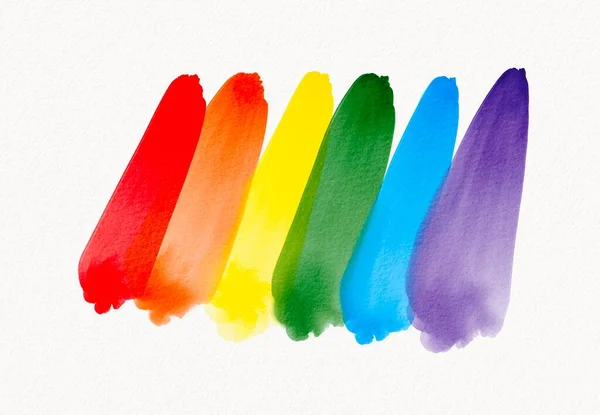Regenboog Vlag Aquarel Achtergrond Lgbt Pride Maand Textuur Concept — Stockfoto