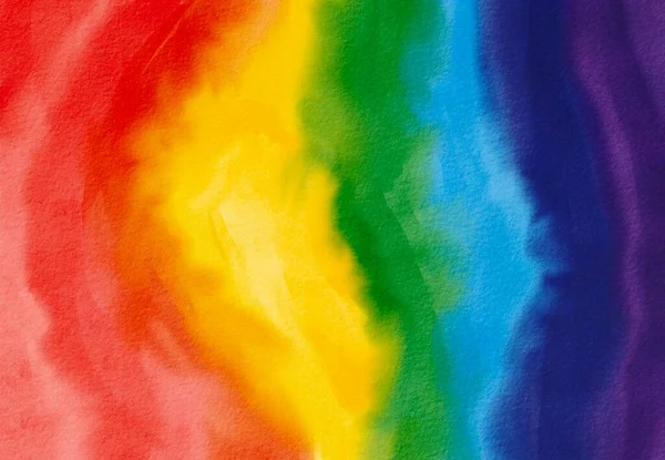 Rainbow Flag Watercolor Background Lgbt Orgulho Mês Textura Conceito — Fotografia de Stock