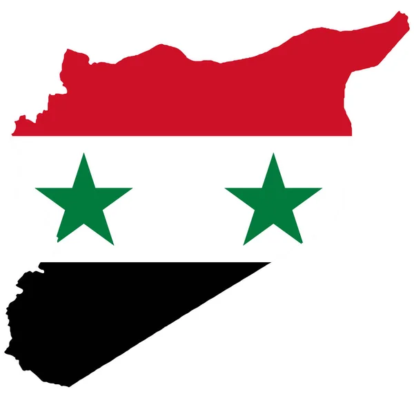 Syrien Flagga Kartan Isolerad Png Eller Transparent Bakgrund Vektor Illustration — Stock vektor