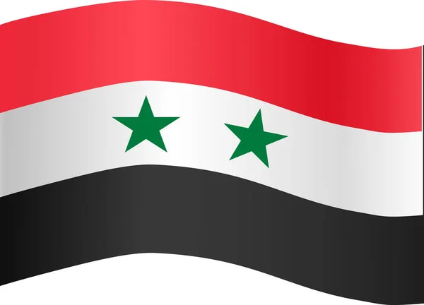 Syrian Flagga Våg Isolerad Png Bakgrund — Stock vektor