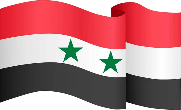 Syrian Flagga Våg Isolerad Png Bakgrund — Stock vektor