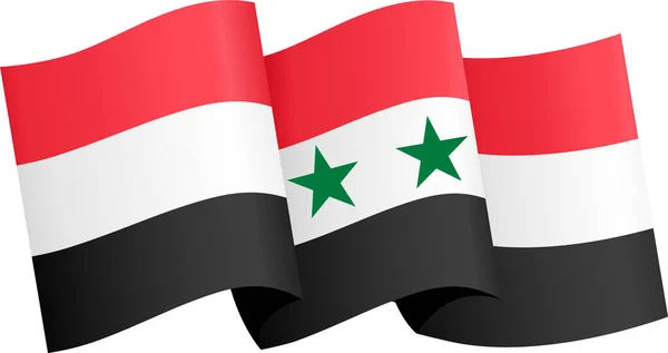 Syrian Flagga Våg Isolerad Png Bakgrund — Stock vektor