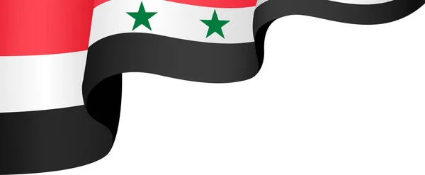 Syrian Flagga Våg Isolerad Png Bakgrund — Stock vektor