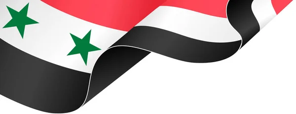 Onda Bandeira Síria Isolada Fundo Png — Vetor de Stock