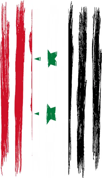 Σημαία Συρίας Πινέλο Χρώμα Υφή Png Φόντο — Διανυσματικό Αρχείο