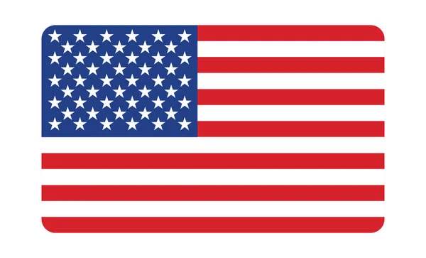 Bandera Americana Cuadrado Redondeado — Vector de stock