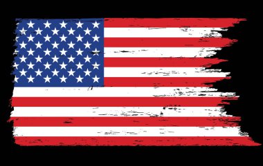 Fırça boyalı Amerikan bayrağı.