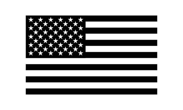 Svart Och Vit Ton Amerikansk Flagga Vit Bakgrund — Stock vektor