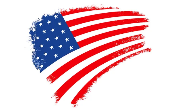 Bandiera Americana Con Vernice Pennello Strutturato — Vettoriale Stock