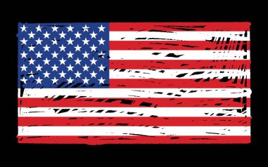 Fırça boyalı Amerikan bayrağı