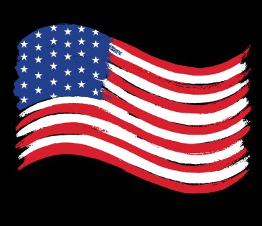 Fırça boyalı Amerikan bayrağı