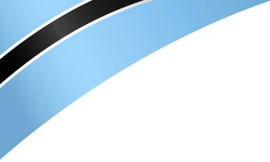 Beyaz arka planda sallanan Botswana bayrağı