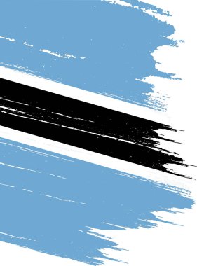 Beyaz zemin üzerinde fırça boyası desenli Botswana bayrağı