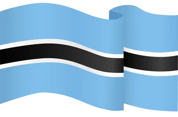 Botswana Flag Flying White Background — Stockový vektor