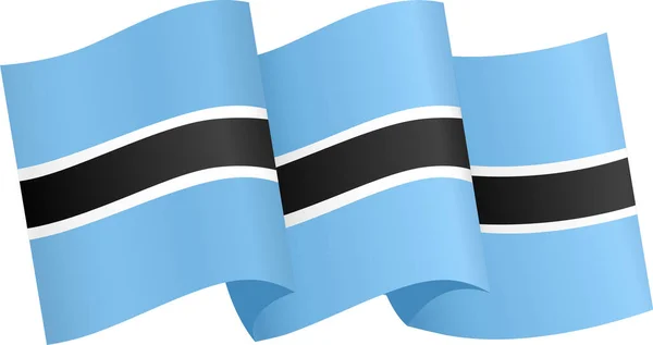 Botswana Flag Flying White Background — Stock Vector