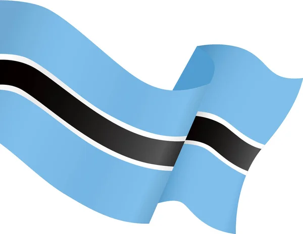 Botswana Vlajka Vlající Bílém Pozadí — Stockový vektor
